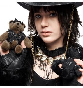 Beige 'Punk Bear' Keyring