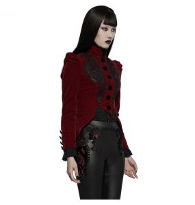Veste Gothique 'Dark Doll' en Velours Rouge