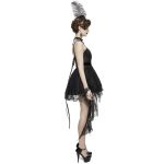 Black Lace and Jacquard 'Fael' Asymmetrical Dress