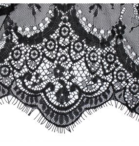Black Lace and Jacquard 'Esmerée' Asymmetrical Dress