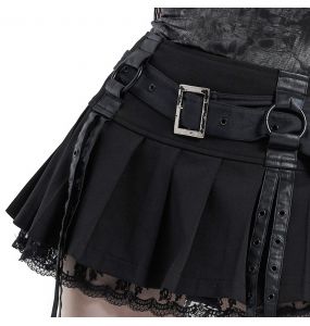 Black 'Punk Decadent' Pleated Mini Skirt