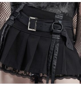 Black 'Punk Decadent' Pleated Mini Skirt