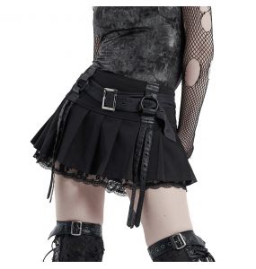Black 'Punk Decadent' Pleated Mini Skirt