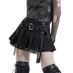 Black 'Punk Decadent' Pleated Mini Skirt