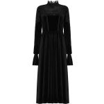 Robe Taille Haute 'Carridwen' en Velours Noir