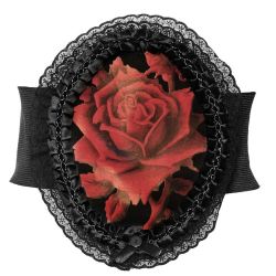 Waist Elastic Belt 'Red Rose' in Lace Frame