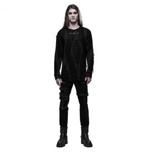 Black 'Goth Broken' Long Sleeves Sweater