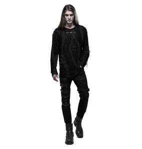Black 'Goth Broken' Long Sleeves Sweater