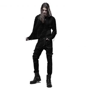 Black 'Goth Broken' Long Sleeves Sweater