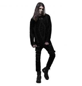 Black 'Goth Broken' Long Sleeves Sweater
