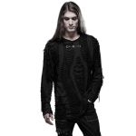 Black 'Goth Broken' Long Sleeves Sweater