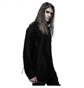 Black 'Goth Broken' Long Sleeves Sweater