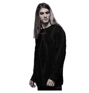 Black 'Goth Broken' Long Sleeves Sweater