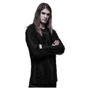 Black 'Goth Broken' Long Sleeves Sweater