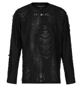 Black 'Goth Broken' Long Sleeves Sweater
