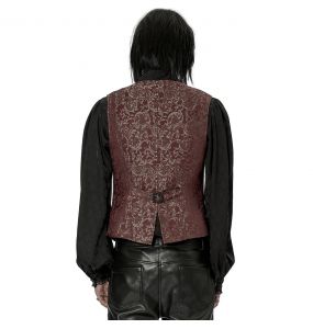 Gilet 'Lycidas' en Jacquard Rouge