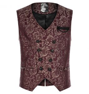 Gilet 'Lycidas' en Jacquard Rouge