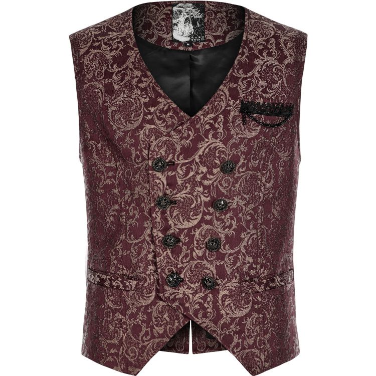 Gilet 'Lycidas' en Jacquard Rouge