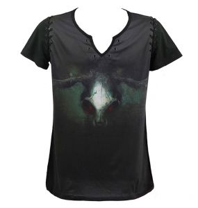 T-Shirt 'Evil Skull' Noir et Vert