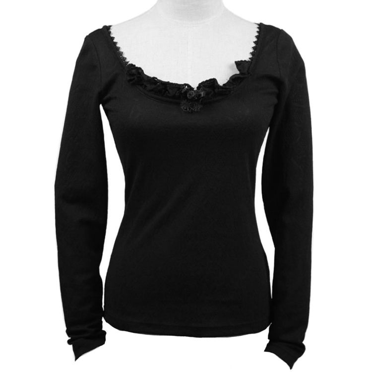 Black 'Arcadia' Long Sleeves Top