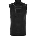 Black 'Xanthus' Asymmetrical Zipper Vest