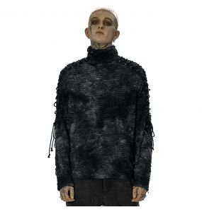 Black and Blue 'Samhain' Masked Sweater