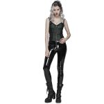 Black and Green Jacquart 'Poison' Top Corset