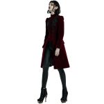 Red 'Dark Doll' Velvet Mid Length Coat