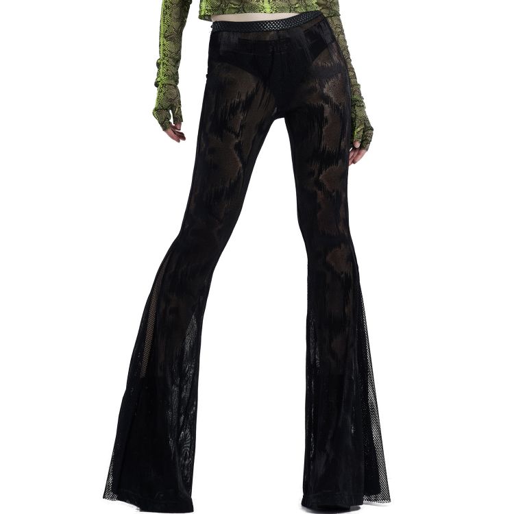 Black Gothic 'Serpentine' Fringe Flared Pants