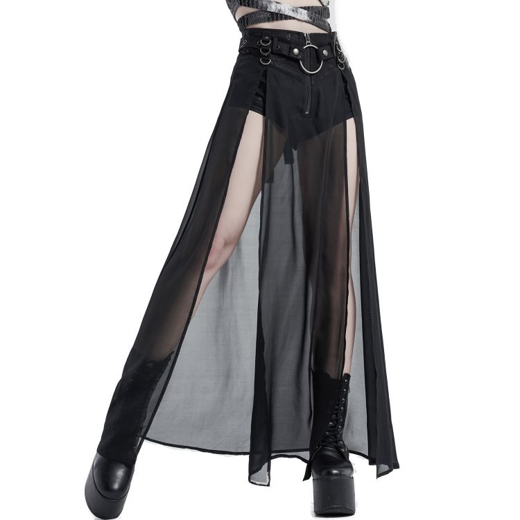 Black 'Mortifera' Shorts-Skirt