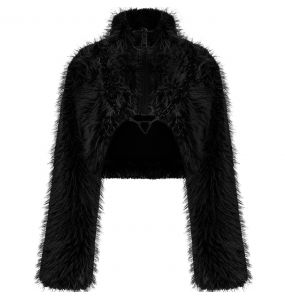 Black 'Cassiopee' Faux Fur Jacket