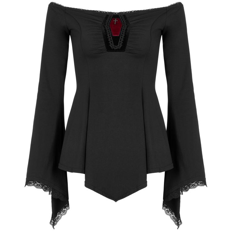 Black 'Coffin' Long Sleeves Top