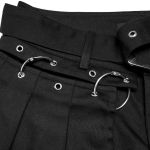 Black 'Lamia' Mid Rise Pants with Half Skirt