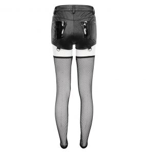 Sexy Black Faux Leather 'Pentagram' Shorts