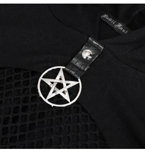 Black 'Pentagram' Hoodie Crop Top