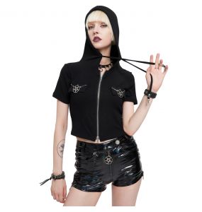 Black 'Pentagram' Hoodie Top