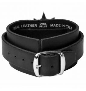 Black 'Baphomet' Leather Wrist Strap