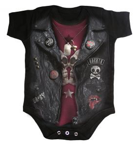 Black 'Baby Biker' Baby Sleepsuit