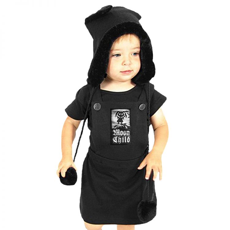 Black 'Moon Child' Kids Dress