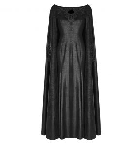 Black 'Nightspell' Long Gothic Cape Dress