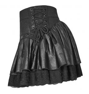 Black 'Norra' Mini-Skirt