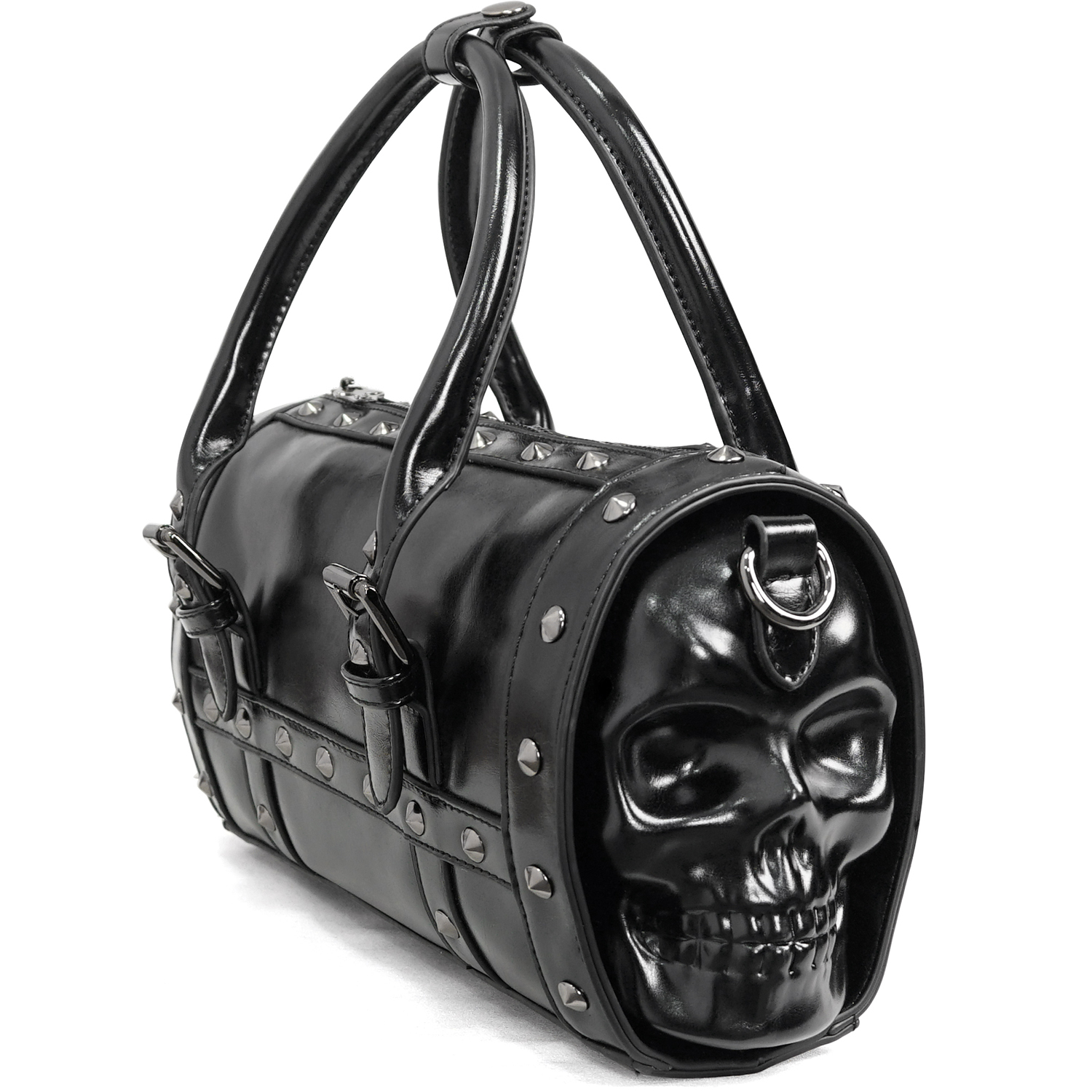 Black Velvet Skull Handbag
