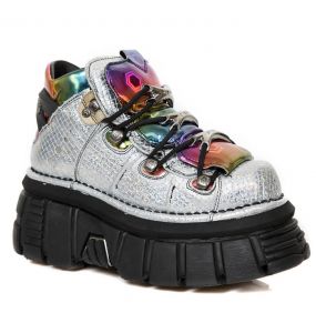 Chaussures New Rock Metallic Argent et Multicolores