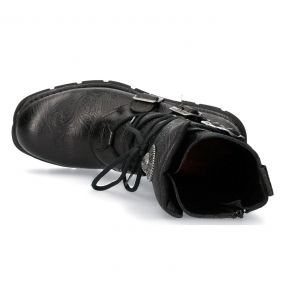 Black Vintage Flower Leather New Rock Comfort Light Boots