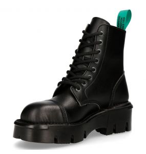 Black Vegan New Rock Metallic Ankle Boots