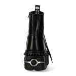 Black Leather New Rock Wall Ankle Boots