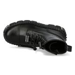 Black Leather New Rock Wall Ankle Boots