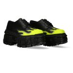 Black and Fluorescent Yellow New Rock Tank Platform Shoes