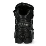 Black Leather New Rock Metallic Shoes