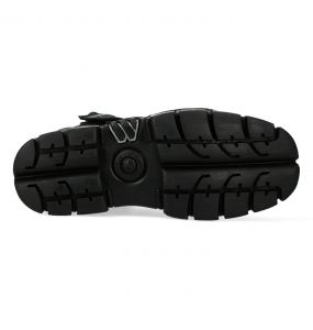 Black Leather New Rock Metallic Shoes